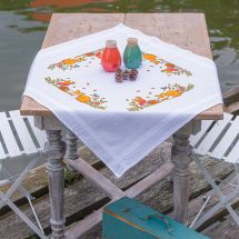 Kit tovaglia da ricamo - Vervaco - Animali autunnali