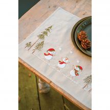 Kit set da tavolo da ricamare - Vervaco - pupazzo di neve