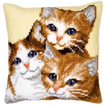 Kit cuscino fori grossi - Vervaco - Cuscino da ricamare 3 gattini