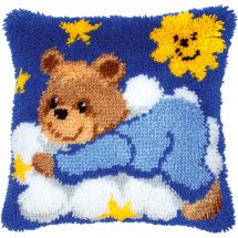 kit cuscini punto smirne - Vervaco - Cuscino da ricamare orsetto blu