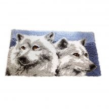 Kit tappeto a punto smirne - Vervaco - Teste di lupi