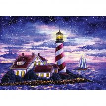 Kit ricamo diamante - Wizardi - Faro all'alba
