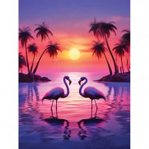 Kit ricamo diamante - Wizardi - Fenicottero