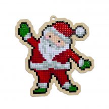 Supporto in legno Ricamo a diamante - Wizardi - Babbo natale