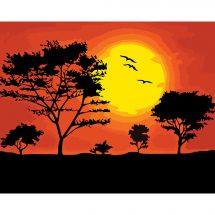 Kit di pittura per numero - Wizardi - Tramonto