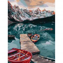 Kit di pittura per numero - Wizardi - lago tranquillo