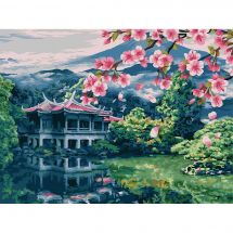 Kit di pittura per numero - Wizardi - Paesaggio d'Oriente