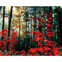 Kit di pittura per numero - Wizardi - Una mattina d'autunno nella foresta