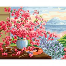 Kit di pittura per numero - Wizardi - Bouquet Sakura