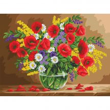 Kit di pittura per numero - Wizardi - Papaveri profumati
