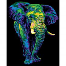 Kit di pittura per numero - Wizardi - Elefante misterioso