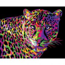 Kit di pittura per numero - Wizardi - Leopardo colorato