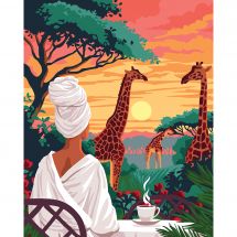 Kit di pittura per numero - Wizardi - Colazione in Africa