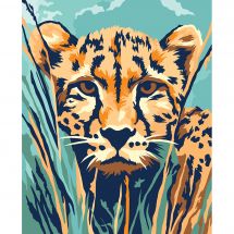 Kit di pittura per numero - Wizardi - Leopardo a caccia