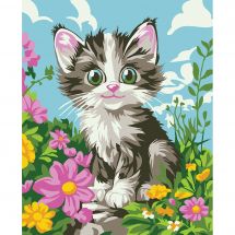 Kit di pittura per numero - Wizardi - Gattino birichino