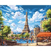 Kit di pittura per numero - Wizardi - Mattina a Parigi