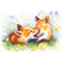Kit Punto Croce - Aquarelle by MP Studia - Coppia di volpi