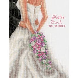 2002 \ 75.355 Vervaco-contati Punto Croce Kit-Matrimonio-Il bouquet 